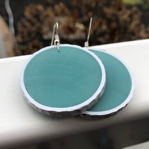 Teal golf ball earrings